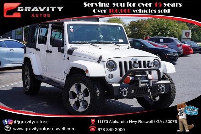 Used 2018 Jeep Wrangler JK Unlimited Sahara for sale Sold at Gravity Autos Roswell in Roswell GA 30076 1